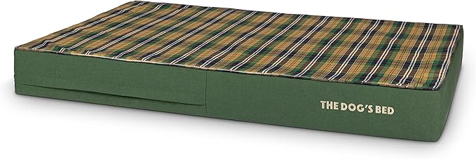 The Dog’s Bed Orthopedic Memory Foam Dog Bed, XXL Green Tartan, Pain Relief for Arthritis, Hip & Elbow Dysplasia, Post Surgery, Lameness, Supportive, Waterproof Washable Cover, Veterinary Approved