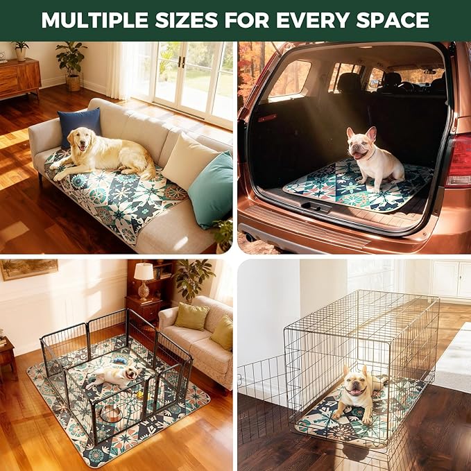 FXW Washable Pee Pads for Dogs, Puppy Pads with Super Absorbent, Specifically Designed for FXW Rollick/Homeplus 24inch 6 Panels Dog Playpen, 39" x 63" Rectangle, Tie-Dye Beige, 1 Pack