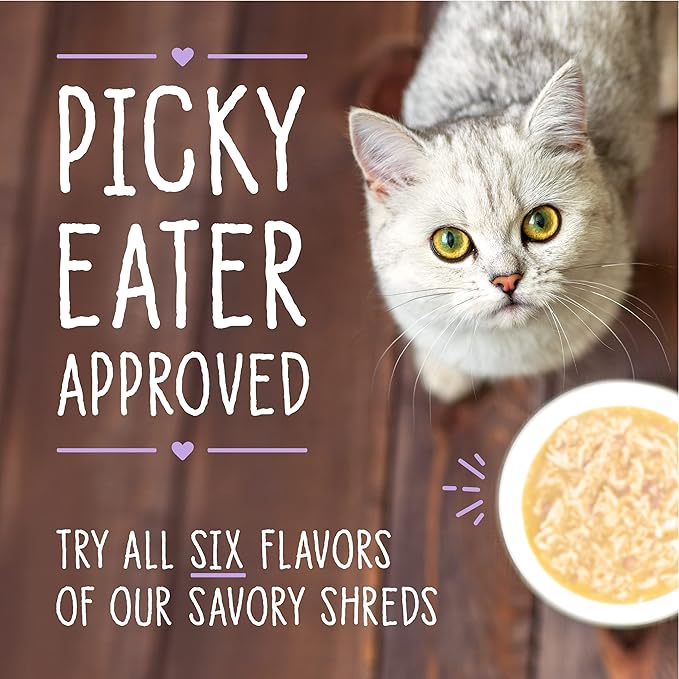 Stella & Chewy's Carnivore Cravings Savory Shreds - Wet Cat Food - High-Moisture Formula with Premium Real Meat - Perfect for Picky Eaters - Tuna & Salmon Recipe, 5.2 oz, 24 Count