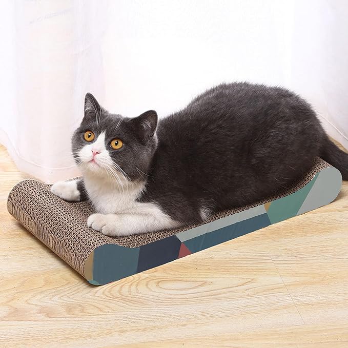 Cat Scratch Board, Bone-Shaped Design cat Scratch pad, Brown Corrugated Cardboard, pet cat Toy, Reversible cat Scratch Toy (1pcs)