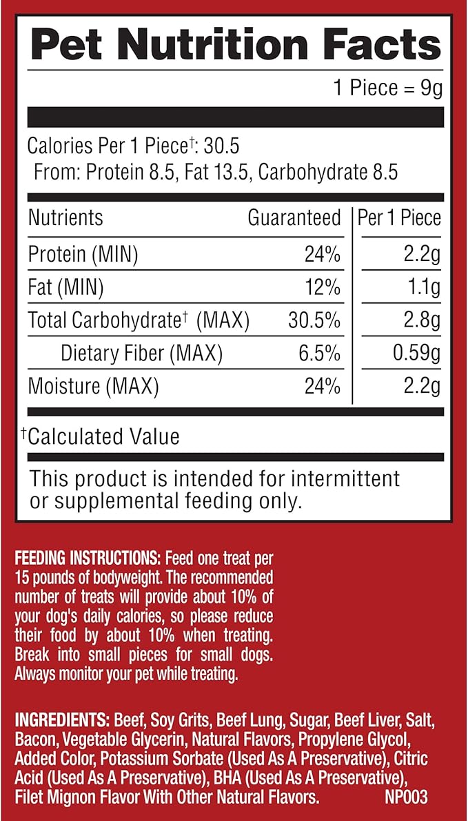 Pup-Peroni Filet Mignon & Bacon Flavor Dog Treats, 5.6 Ounce (Pack of 8)