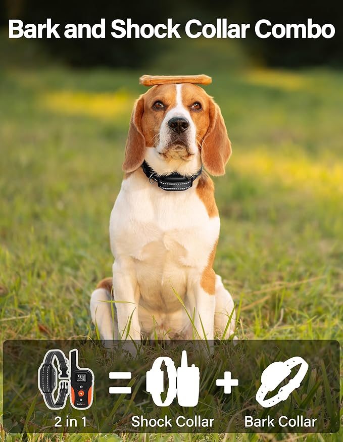 PaiPaitek Bark Collar with Remote and Automatic Mode - 3300ft Range Bark and Training Collar Combo, Shock Collar for Dogs 40-151 lbs Waterproof & Rechargeable