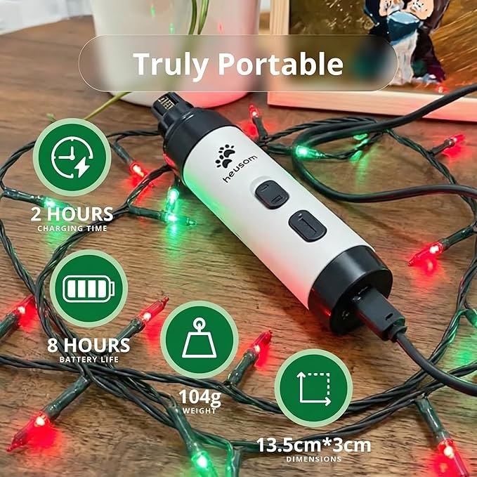 Silent Groom Pro Pet Nail Grinder | Whisper Quiet Claw Trimmer for Dogs, Cats and Other Animals | Safe & Stress Free Nail Grooming, Ideal for Sensitive Dogs of All Breeds & Sizes