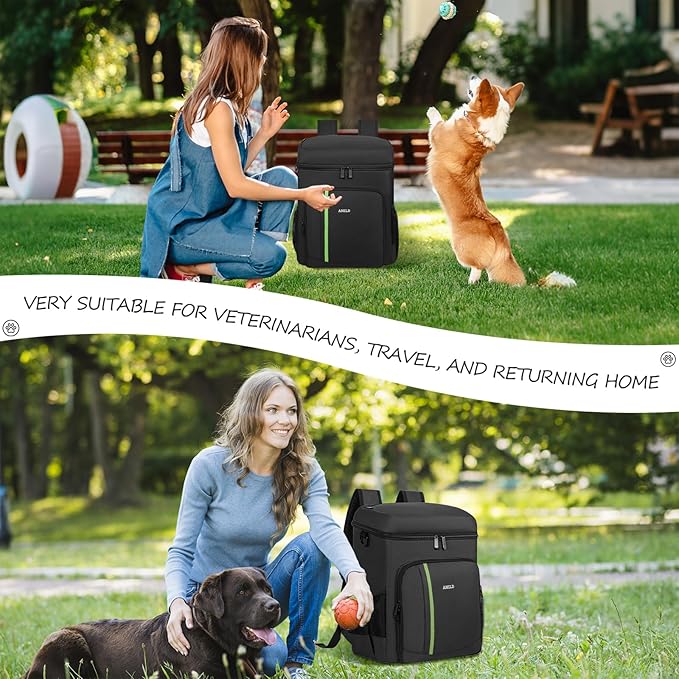 ANILD Dog Travel Backpack - Airline Approved Double-layer Pet Travel Bag Accessories with 2 Food Storage Bag and 2 Foldable Silicone Bowls for Hiking & Camping