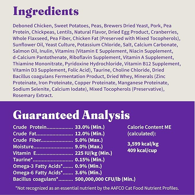 Halo Holistic Cage Free Chicken Cat Food, Grain Free Dry Cat Food, For Healthy Weight Support, Kibble for Indoor Cats, 6 lb Bag