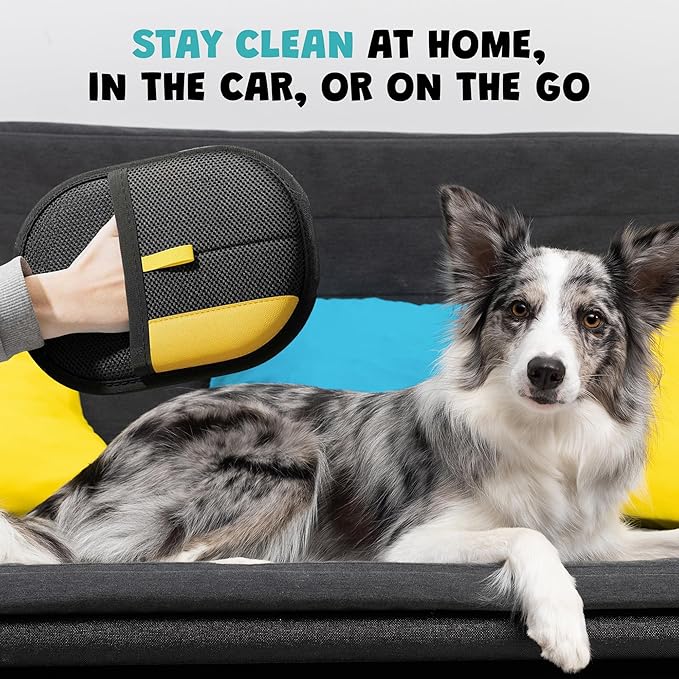 Pet Hair Remover Gloves for Dogs & Cats – 2-Piece Fur Removal Set