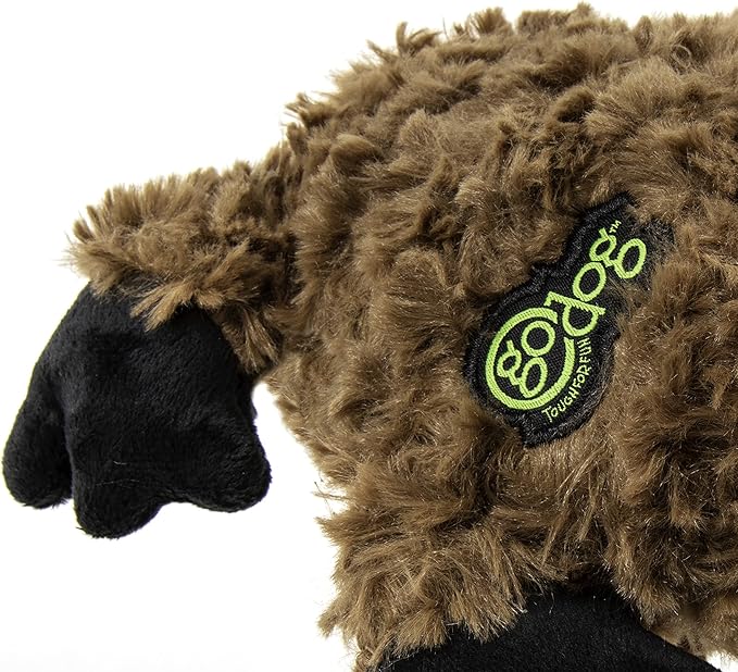 goDog PlayClean Sloth Squeaky Plush Dog Toy with Odor-Eliminating Essential Oils, Chew Guard Technology - Brown, Small