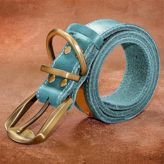 Didog Genuine Leather Dog Collars with Engraved Nameplate, Personalized Soft Leather Dog Collar with Custom ID Tag, Brown/Green/Red for Small Dogs (S,Blue)