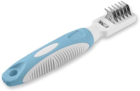 Pet Mat Remover – Professional Dematting Comb for Dogs and Cats – Stainless Steel Rounded Teeth for Gentle Knot & Tangle Removal – Dog Dematting Tools & Dog Grooming Supplies