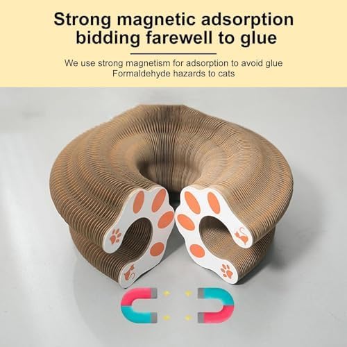 2PC Kitty Curls Cat Toy,Magic Organ Cat Toy,Cat Scratcher for Grinding Claw Cardboard Cat Toys,Interactive Scratch Pad with Toy Ball