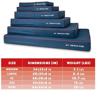 The Dog’s Bed Orthopedic Memory Foam Dog Bed, XL Blue Oxford with Red Trim UK Flag, Pain Relief for Arthritis, Hip & Elbow Dysplasia, Post Surgery Supportive, Waterproof Washable, Veterinary Approved