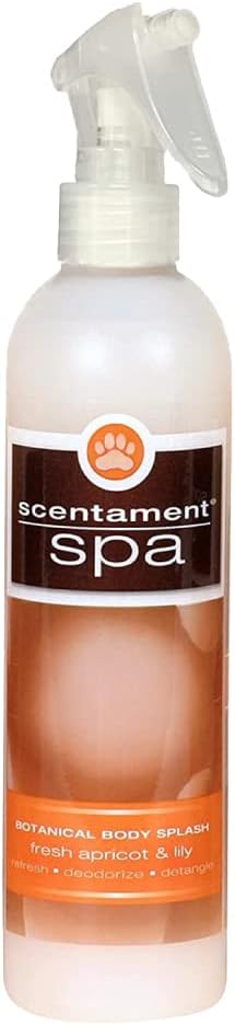 Best Shot Scentament Spa Botanical Body Splash, Body Spray Conditioner for Pets, Cat and Dog Cologne Spray, Alcohol-Free, Ready To Use, Apricot Lily, 8 Oz.