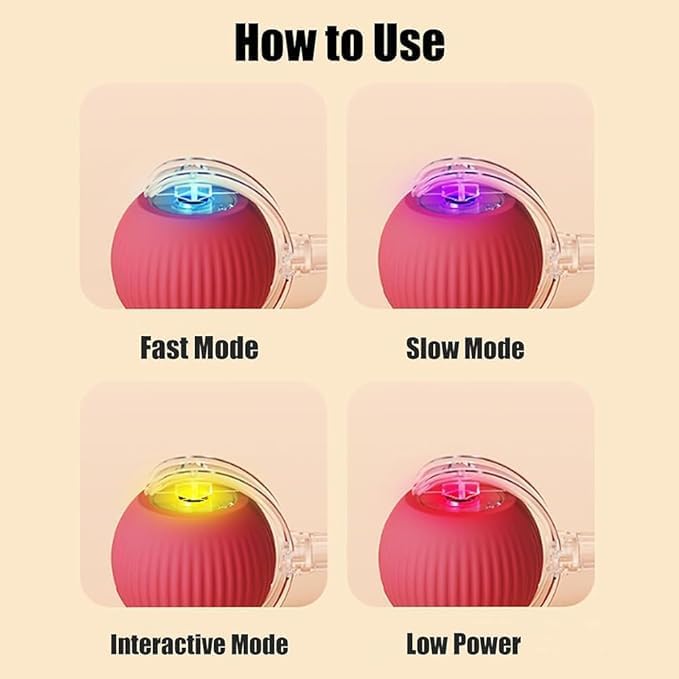 2 Packs New Electric Dog Ball Toy for Cat,360° Smart Automatic Interactive Rolling Dog Smart Pet Toy Ball,Gift for Kids