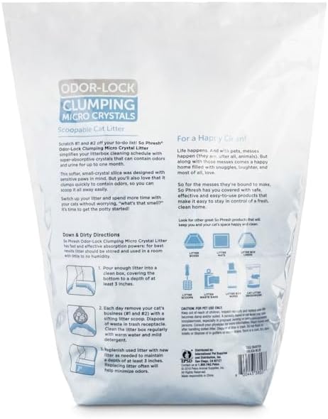 So Phresh Scoopable Odor-Lock Clumping Micro Crystal Cat Litter in Blue Silica 8 lbs.