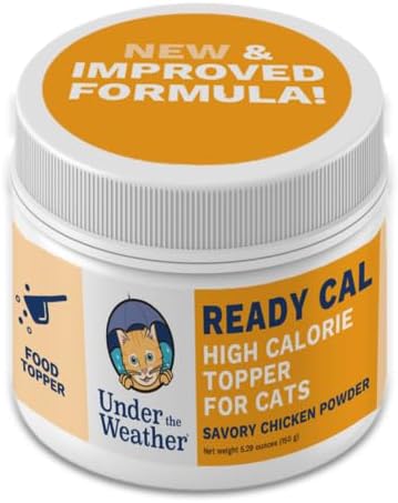 Under the Weather Ready Cal Powder for Cats | High-Calorie Weight Gainer & Appetite Stimulant | Cat Energy Booster Veterinarian-Approved Pet Supplement with Vitamins & Minerals | Chicken Flavor