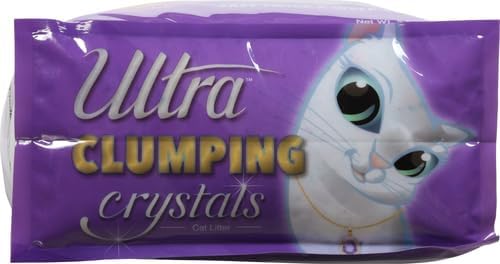 Ultra Pet Clumping Crystal Cat Litter, White Crystals with Multicolor Crystals, 5 Lbs (Pack of 2)