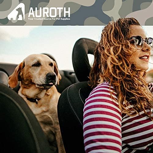 AUROTH Heavy Duty Bungee Dog Leash for Large Breeds - 6FT with 2 Padded Handles, Shock Absorption, No Pull Training, Red