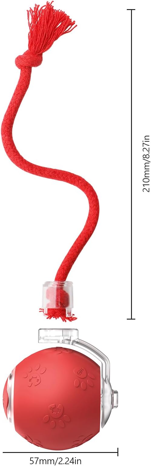 Interactive Cat Toys for Bored Indoor Cats - Motion Activated Fun with RGB Lighting, 2 Speed Settings & 3 Modes - Perfect for Cats & Kittens! (Red)