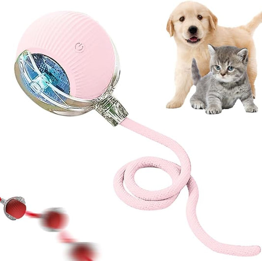 Yilia Interactive Rolling Cat Dog Ball Toy, Upgrade Automatic Moving Cat Toys, Self Rolling Dog Ball Interactive Cat Toys, Smart Automatic Electric Balls Toys for Bored Cats Dogs (Pink)