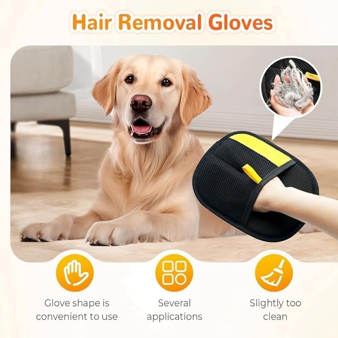 (5PCS) Pet Hair Removal Glove for Dogs & Cats, Newly Upgraded Reusable Electrostatic Pet Hair Gloves, Pet Hair Remover Tool for Clothing, Couch, Carpet, Car Seat