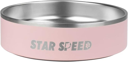 StarSpeed 24oz Stainless Steel Dog Bowls with Rubber Bottom Non-Slip Double Wall Metal Outdoor Dog Food and Water Bowls Weighted Insulated Pet Feeding Bowl for Small,Medium Sized Dogs or Cats