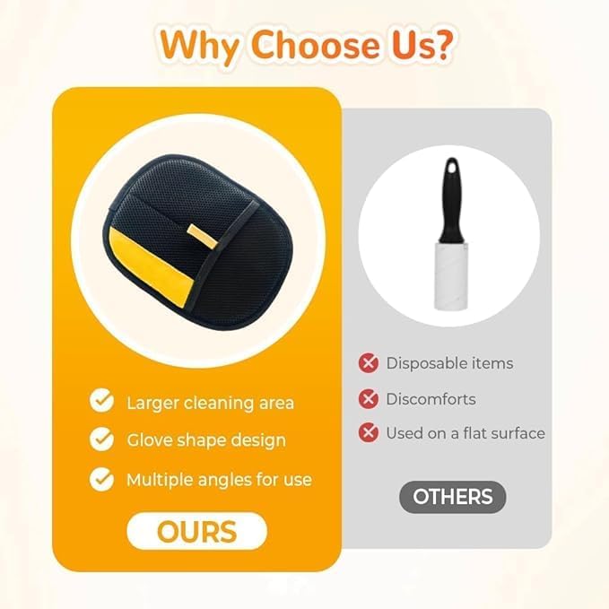 (5PCS) Pet Hair Removal Glove for Dogs & Cats, Newly Upgraded Reusable Electrostatic Pet Hair Gloves, Pet Hair Remover Tool for Clothing, Couch, Carpet, Car Seat