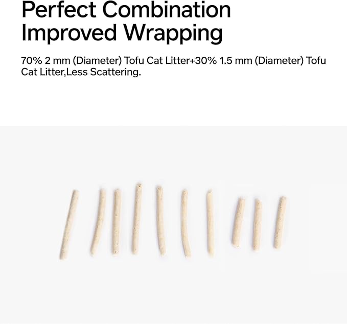 pidan Tofu Cat Litter Clumping,Flushable,Ultra Absorbent and Fast Drying, 100% Natural Ingredients Litter,Solubility in Water,Really Dust-Free,Less Scattering (5.3lb×1bag)