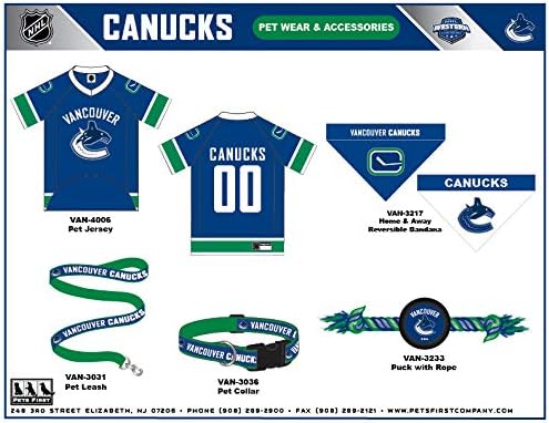 Pets First NHL Vancouver Canucks Stick Toy for Dogs & Cats. Play Hockey with Your Pet with This Licensed Dog Tough Toy Reward!