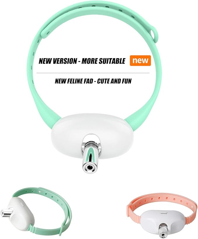 Automatic Cat Laser Toy with Light - Wearable Laser Collar for Kittens, USB Rechargeable Cat Laser Pointer Toy, Interactive Pet Exercise Toy with Hands-Free Operation (Green)