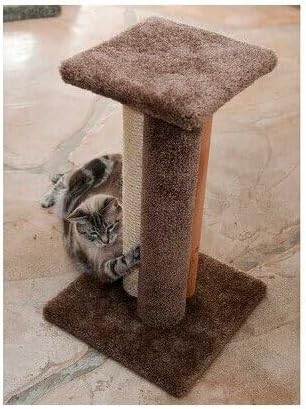 Coastal Charm Premier Triple Cat Scratcher - Multi-Surface Scratching Post with Sisal, Wood, and Carpet Brown
