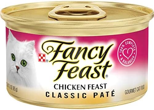 Fancy Feast Chicken Feast Classic Pate Collection Grain Free Wet Cat Food Multi-Pack - (Pack of 24) 3 oz. Pull-Top Cans