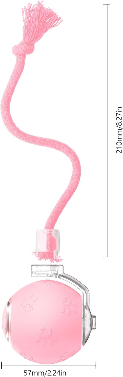 Interactive Cat Toys, Automatic Moving Cat Toys for Bored Indoor Adult Cats, Fast Rolling, Chirping & Motion-Activated Kitty Toys, Fun Gift for Cats with Speedy Tail 2.0, USB Rechargeable (Pink)