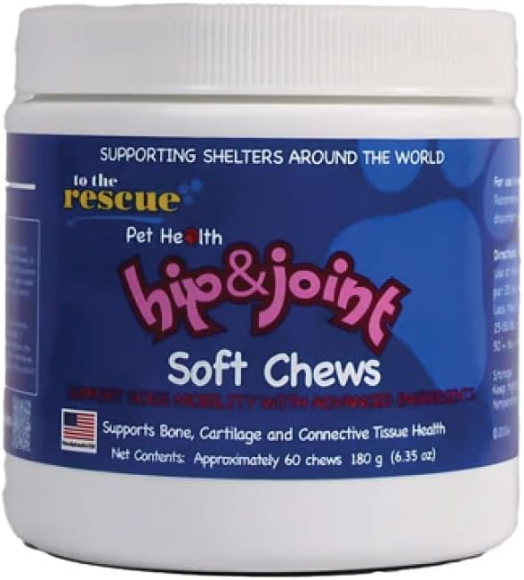 to The Rescue Dog Hip and Joint Gloucosamine Supplement - Encourages Improved Mobility for an Active Dog's Journey - Supports Bone, cartlige and Connective Tissue Health - 60 Chews
