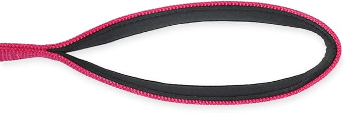Hyhug Sturdy Nylon 18'' Short Leash with Comfortable Cushion for Giant Large Medium Boy and Girl Dogs -Daily Use Walking and Training. (18 Inches, Rose Red)