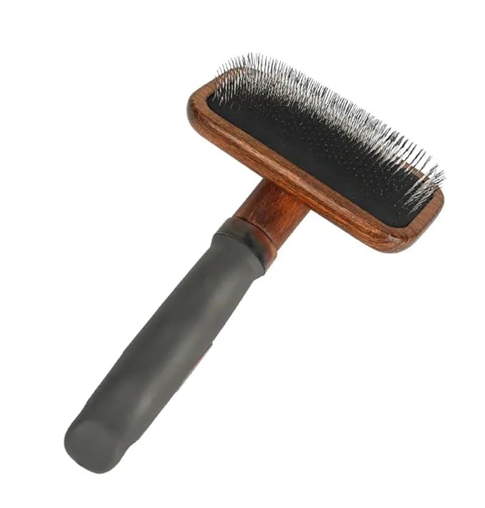 Premium Vintage Wooden Pet Grooming Brush – Durable Metal Bristles & Solid Wood Handle – Professional Pet Hair & Undercoat Remover – Perfect for Dogs & Cats