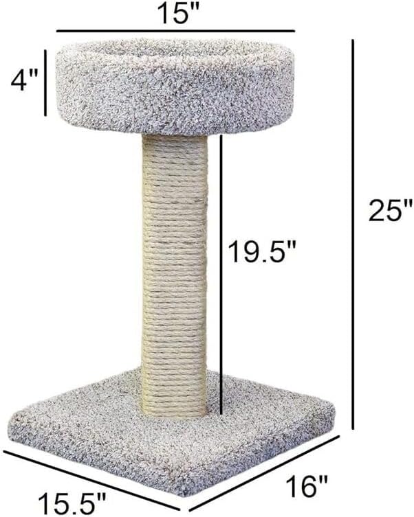 Fresh Scratching Post with Sleeping Perch - 24" W x 12" D x 30" H, Durable Sisal Surface for Claw Care and Comfortable Top Perch for Cats to Rest, Blends Functionality with Cozy Design