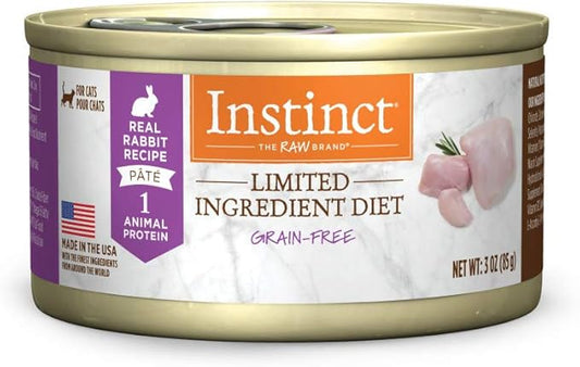Instinct Limited Ingredient Diet, Natural Wet Cat Food, Grain Free Recipe - Real Rabbit, 3 Ounce (Pack of 24)