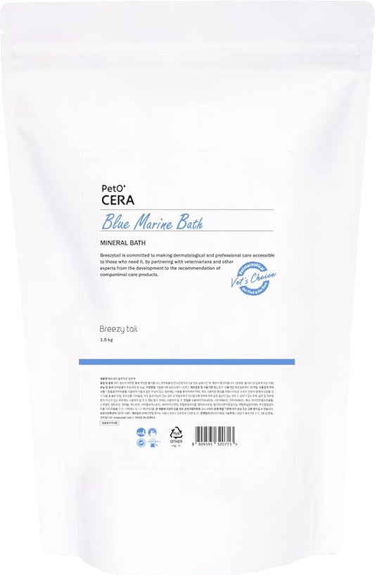 PetO’Cera Blue Marine Bath for Dogs, Deep Sea Water, Soothes Dry, Itchy Skin, Removes Debris, Conditions Coat, Anti-Lick Paw Soak, Hypoallergenic, Tear-Free, No-Rinse Dog Spa, Dog Grooming, 3.3 lbs