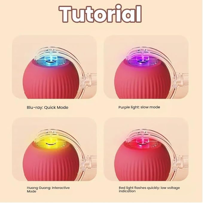 Interactive Cat Ball Toy, Motion Activated Rolling Ball with LED Light, Automatic Moving Pet Entertainment Equipment, Spherical Shape, 2x2x2 Inches