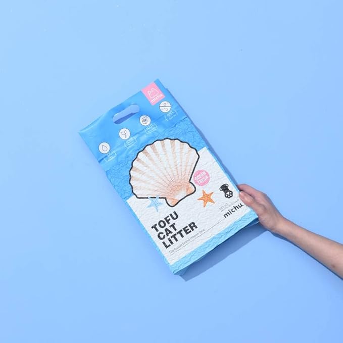 Michu Tofu Cat Litter Natural Clumping Tofu Cat Litter, Fast Clumping and Easily Scoop-able 5.5lb/88oz 5 Scents - Ocean Fresh, 3 Pack