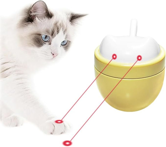 Automatic Cat Laser Toy with Double Laser & One-Tap Button-Self-Rotating Interactive Toys for Indoor Cats, Rechargeable Laser Cat Chaser