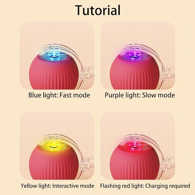 Interactive Cat Toys Motion Activated,Automatic Rolling Pet Ball,Obstacle Avoidance 3 Play Modes Quiet Durable Chew Resistant Material USB Rechargeable Long Battery Life for Cats (Green+Red)