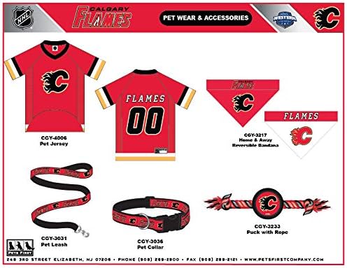 NHL Calgary Flames Puck Toy for Dogs & Cats. Play Hockey with Your Pet with This Licensed Dog Tough Toy Reward!