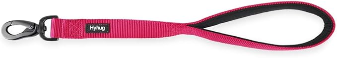 Hyhug Sturdy Nylon 18'' Short Leash with Comfortable Cushion for Giant Large Medium Boy and Girl Dogs -Daily Use Walking and Training. (18 Inches, Rose Red)