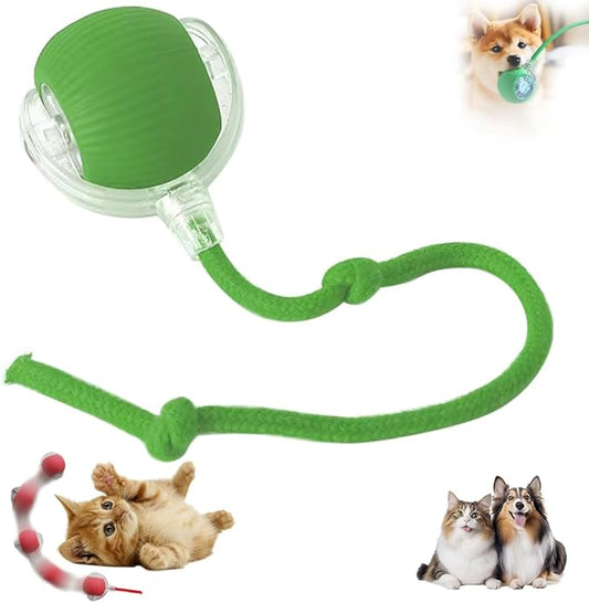 Ultra Cat Ball, Automatic Rolling Pet Ball with Obstacle Avoidance 3 Play Modes Quiet Durable Chew Resistant Material USB Rechargeable Long Battery Life for Cats and Dogs (Green)