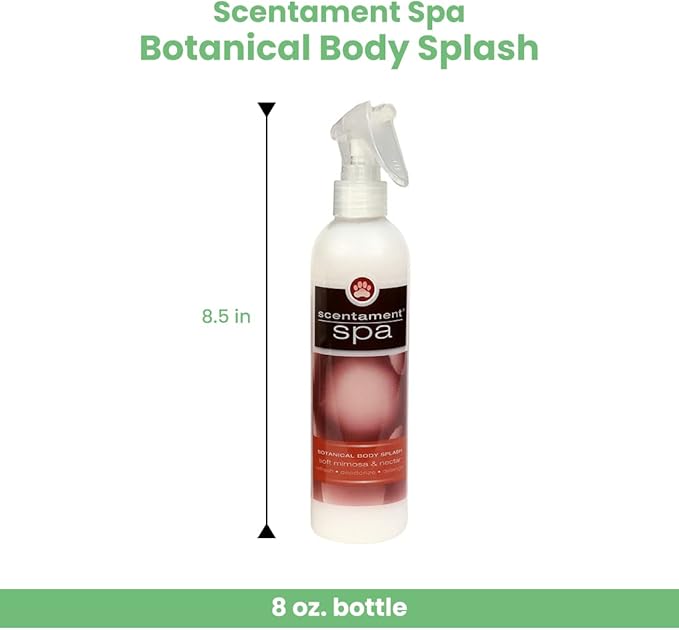 Best Shot Scentament Spa Botanical Body Splash, Body Spray Conditioner for Pets, Cat and Dog Cologne Spray, Soft Mimosa Nectar, 8 Oz.