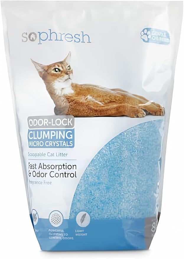 So Phresh Scoopable Odor-Lock Clumping Micro Crystal Cat Litter in Blue Silica 8 lbs.