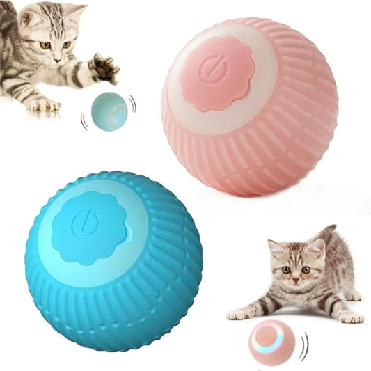 HIPIDOG 2-Pack Cat Ball Toy with Catnip - Interactive Toys for Indoor Cats, Gift Set for Bored Kittens & Adult Cats