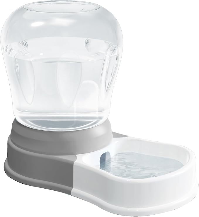 1 Gallon Automatic Dog Water Bowl Dispenser,Large Capacity Water Feeder for Cats and Dogs, BPA-Free,1 Gallon Grey