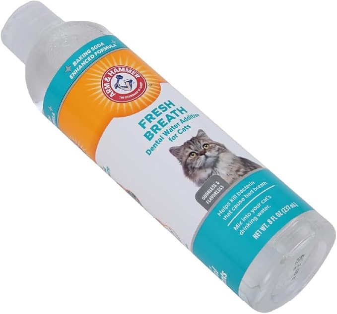 Arm & Hammer for Pets Advanced Care Dental Water Additive for Cats Cat Teeth Cleaning Product for All Cats Odorless and Flavorless Cat Dental Rinse, 8 Ounces - 2 Pack